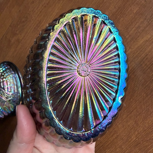 5 inch Rosso rooster on nest. Titanium carnival - Picture 7 of 9